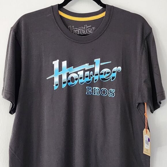 NEW Howler Bros Brothers gray short sleeve t-shirt front graphic mens size M - Picture 2 of 5